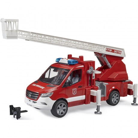 Bruder Mercedes Benz Sprinter Feuerwehr mit Drehleiter Wasserpumpe Пожарная команда Mercedes Benz Sprinter с водяным насосом с поворотной лестницей