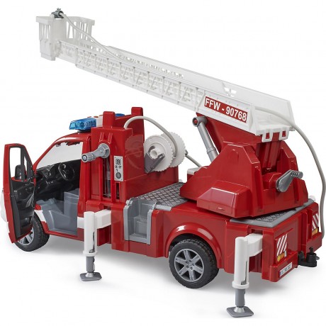 Bruder Mercedes Benz Sprinter Feuerwehr mit Drehleiter Wasserpumpe Пожарная команда Mercedes Benz Sprinter с водяным насосом с поворотной лестницей