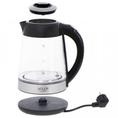 Adler Adler Wasserkocher AD 1285, 2200 W, Elektrischer Wasserkocher, Glaskessel, Glas Edelstahl, 1,7 L  Чайник Adler AD 1285, 2200 Вт, электрочайник, стеклянный чайник, стекло нержавеющая сталь, 1,7 л