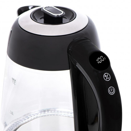 Adler Adler Wasserkocher AD 1285, 2200 W, Elektrischer Wasserkocher, Glaskessel, Glas Edelstahl, 1,7 L  Чайник Adler AD 1285, 2200 Вт, электрочайник, стеклянный чайник, стекло нержавеющая сталь, 1,7 л