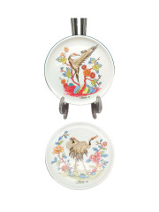 Набор тарелок декоративнах винтажных Hutschenreuther / Коллекция Lufthansa, "Цапли", фарфор, 2 шт., 10 см, Германия, 1990 год.