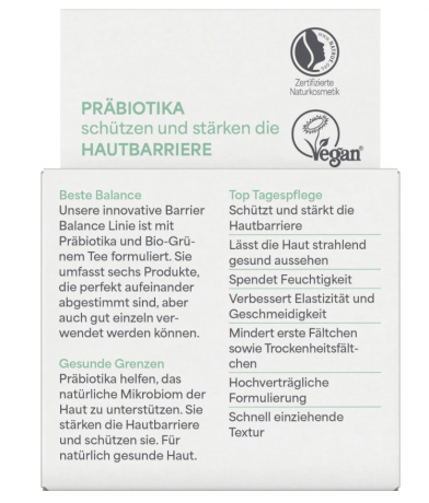 lavera Barrier Balance Tagespflege Дневной крем с пребиотиками и органическим зеленым чаем поддерживает естественный барьер кожи, 50 мл