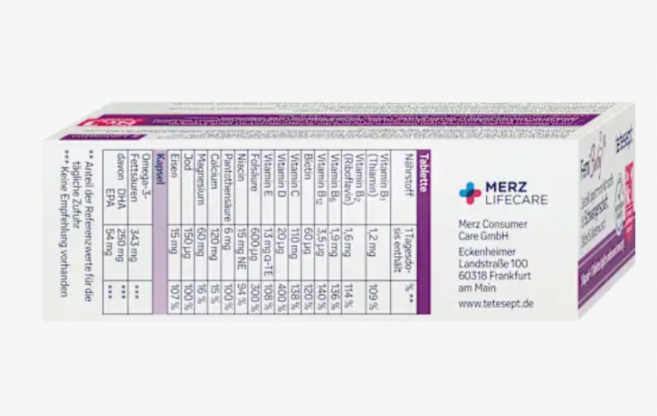 tetesept Femi Baby 30 Tabletten und 30 Weichkapseln 3stk x 60 St, Витаминный комплекс для беременных и кормящих женщин, 30 таблеток + 30 капсул x 2 упаковки