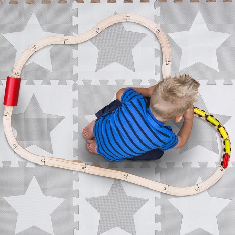 relaxdays 18 x Puzzlematte Sterne weiss-grau 18 ковриков-пазлов звезды бело-серые