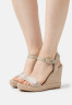 Tommy Hilfiger SEASONAL WEBBING WEDGE High heeled sandals sandalwood SEASONAL WEBBING WEDGE Босоножки на высоком каблуке сандаловое дерево