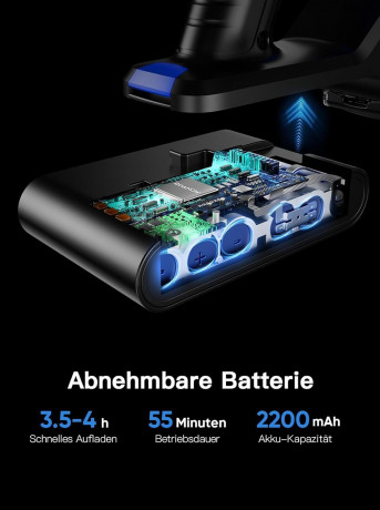 Levoit Levoit Akku-Hand-und Stielstaubsauger, 450,00 W, beutellos, Staubsauger 450W/35000Pa Staubsauger Kabellos Bis zu 55Mins Laufzeit Беспроводной ручной и стержневой пылесос Levoit, 450,00 Вт, без мешка, пылесос, 450 Вт/35 000 Па, беспроводной пылесос