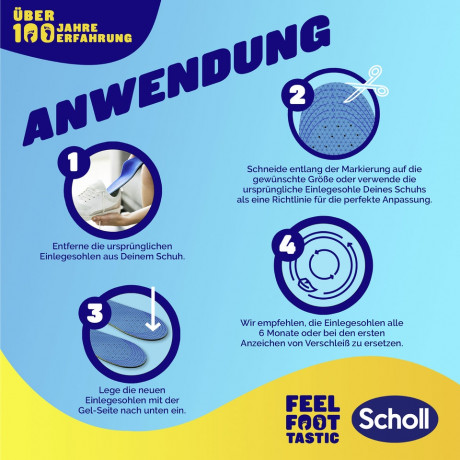 SCHOLL GelActiv Einlegesohlen EVERYDAY Gr. L 40-46,5, 1 St, Шолль Гелевые стельки для повседневной обуви, размер 40-46,5, 1 пара