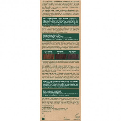 Logona Pflegende Pflanzen-Haarfarbe Pulver Nr. 07 - Kastanienbraun Питательный травяной порошок для окрашивания волос