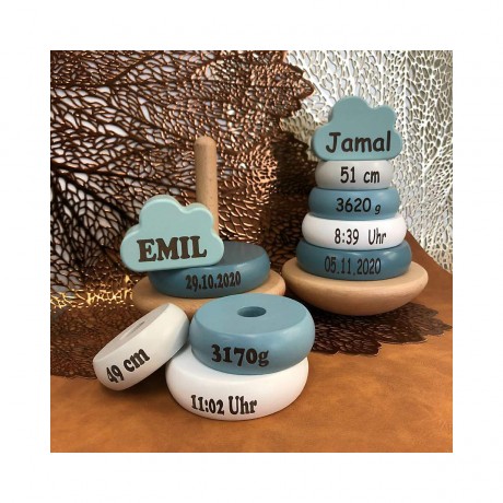 elefantasie Stapelturm personalisiert mit Namen Штабелируемая башня