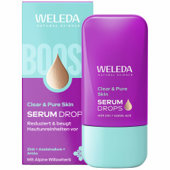 WELEDA Clear &amp; Pure Skin Serum Booster Drops, 30 ml, Очищающие капли-сыворотка Clear &amp; Pure с цинком PCA, азелаиновой кислотой и AHA без отдушки, 30 мл