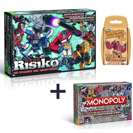 Winning Moves Monopoly Risiko Top Trumps Quartett Transformers Bundle Набор трансформеров Monopoly Risk Quartet Top Trumps