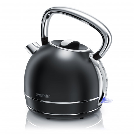 Arendo Arendo Wasserkocher, 1,7 l, 2200 W, Edelstahl Retrostyle Vintage, Uberhitzung  Trockenkochschutz, schwarz  Чайник Arendo, 1,7 л, 2200 Вт, нержавеющая сталь, ретро-стиль, винтаж, защита от перегрева и выкипания, черный