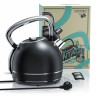 Arendo Arendo Wasserkocher, 1,7 l, 2200 W, Edelstahl Retrostyle Vintage, Uberhitzung  Trockenkochschutz, schwarz  Чайник Arendo, 1,7 л, 2200 Вт, нержавеющая сталь, ретро-стиль, винтаж, защита от перегрева и выкипания, черный