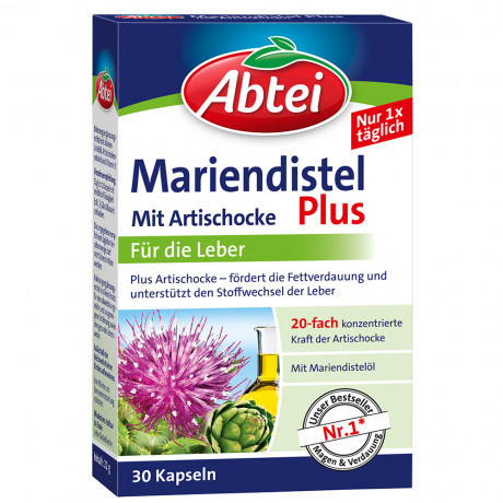 Abtei (Абтай) Mariendistel Plus mit Artischocke 3stk Капсулы Расторопши с экстрактом Артишока 30 шт х 3 упаковки