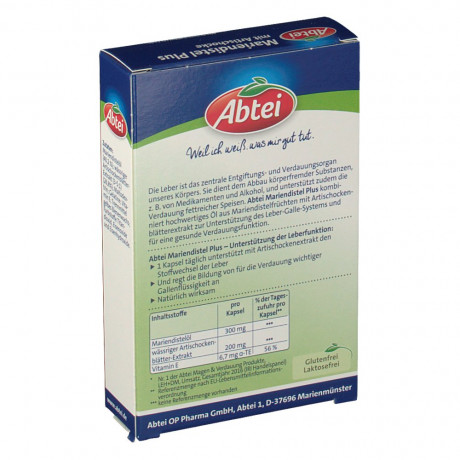 Abtei (Абтай) Mariendistel Plus mit Artischocke 3stk Капсулы Расторопши с экстрактом Артишока 30 шт х 3 упаковки