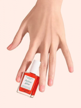 Manucurist Active Glow Cranberry + Blueberry, Набор 2 шт укрепляющий лак для ногтей с эффектом геля и натурального сияния, клюквенно-красный и холодный розово-лиловый, укрепление ногтей, 2 х 15 мл