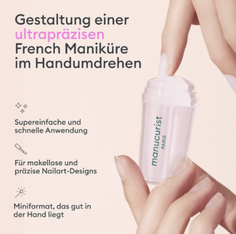 Manucurist Mani Stamper, Штамп для френча прозрачный силиконовый, идеальная линия, инструмент для дизайна ногтей, 1 шт