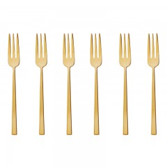 Sambonet Sambonet Rock - Edelstahl / PVD Gold Kuchengabel Set 6-tlg. Sambonet Rock - набор кондитерских вилок из нержавеющей стали/золота с PVD-покрытием, 6 предм.