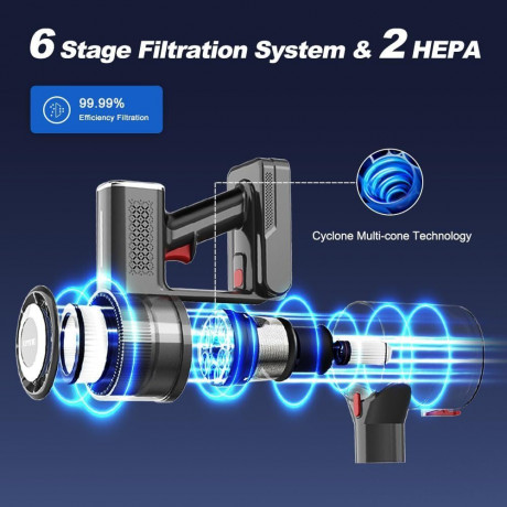 DIYUTO DIYUTO Akku-Hand-und Stielstaubsauger Ideal fur Hartboden, Teppiche, Tierhaare, beutellos, 2600mAh Akku abnehmbar wiederaufladbar leicht Idealer Haushaltshelfer Беспроводной ручной пылесос DIYUTO, идеально подходит для твердых полов, ковров, шерст