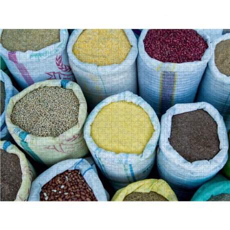 CALVENDO Puzzle CALVENDO Puzzle Hirsefruchte auf dem Markt von Agadir. Пазл CALVENDO Puzzle Плоды проса на рынке Агадира.
