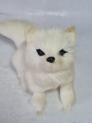 Игрушка винтажная &quot;Песец с детенышем&quot;, мех, 18 x 6 см, 12 x 7 см, Германия, 1970-80гг.