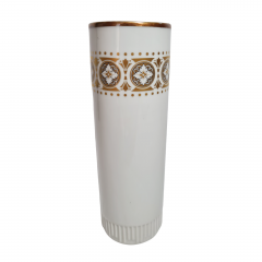 Ваза винтажная Plankenhammer Floss Bavaria с золотистым декором, фарфор, 19 см, Германия, 1960-70гг.