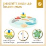 bieco Holz Fische Angeln Spiel 13 tlg. Angelspeil Magnet Angel Holzspielzeug O 24 cm Aktionsspiele Деревянная рыбная ловля