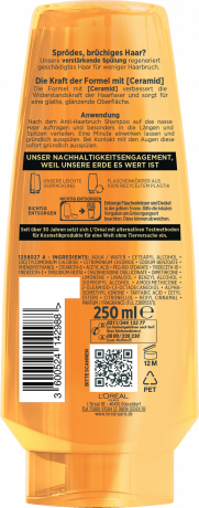 L'Oreal Paris Elvital Anti-Haarbruch Pflegende Aufbau Spuelung, 250 ml, Восстанавливающий кондиционер против ломкости волос, для мягкости и блеска до кончиков, 250 мл