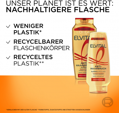 L'Oreal Paris Elvital Anti-Haarbruch Pflegende Aufbau Spuelung, 250 ml, Восстанавливающий кондиционер против ломкости волос, для мягкости и блеска до кончиков, 250 мл