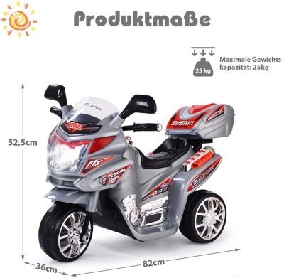 COSTWAY Kindermotorrad mit 3 PP Radern  bunten Scheinwerfern Детский мотоцикл с 3 полипропиленовыми колесами и яркими фарами.
