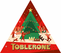 Toblerone Adventskalender 2026, Адвент-календарь 2026 Toblerone с 25 шоколадными миниатюрами четырёх видов, 200 г
