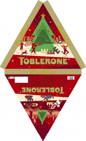Toblerone Adventskalender 2026, Адвент-календарь 2026 Toblerone с 25 шоколадными миниатюрами четырёх видов, 200 г