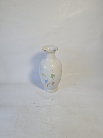 Ваза винтажная Gerq с наивным цветочным декором, фарфор, 21 см, Германия, 1960-70гг.