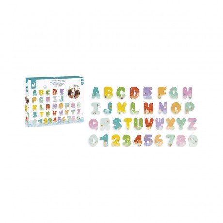 Janod Buchstaben und Zahlen fur die Badewanne Буквы и цифры для ванны