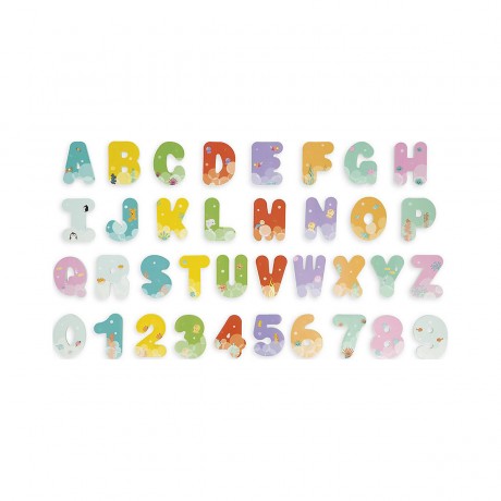 Janod Buchstaben und Zahlen fur die Badewanne Буквы и цифры для ванны