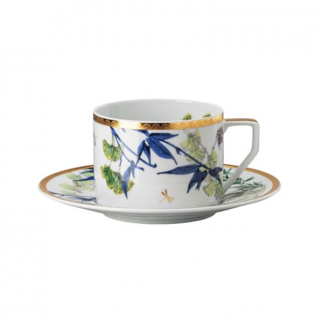 Rosenthal Rosenthal Heritage Turandot white Teeobertasse 0,23 L mit Untertasse 15,5 cm 2-tlg. Чашка для белого чая Rosenthal Heritage Turandot 0,23 л с блюдцем 15,5 см 2 шт.