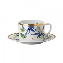 Rosenthal Rosenthal Heritage Turandot white Teeobertasse 0,23 L mit Untertasse 15,5 cm  2-tlg. Чашка для белого чая Rosenthal Heritage Turandot 0,23 л с блюдцем 15,5 см 2 шт.