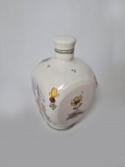 Ulmer Keramik Винтажный керамический кувшин с пробкой "Пейзажи", ручная роспись, 18см x 10см, Германия, 1960-70гг.