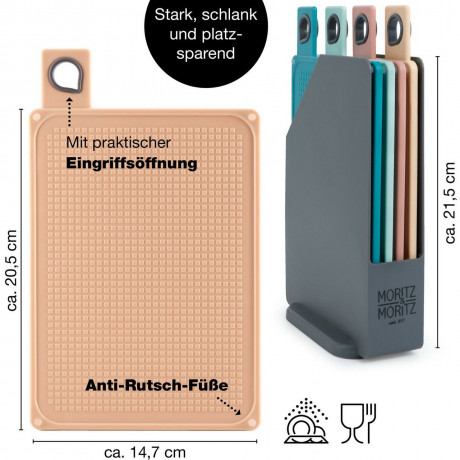 Moritz & Moritz Moritz & Moritz Schneidebrett bunt 4-tlg. multicolour Разделочная доска Moritz & Moritz разноцветная, 4 предмета.