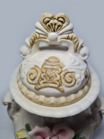 Capodimonte Italy Ваза "Розовая роза", 23см x 14см, Италия, 1960-70гг.