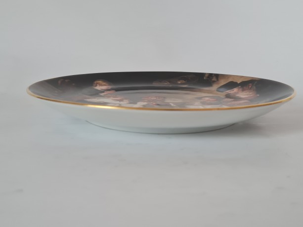 Lilien Porzellan Декоративная фарфоровая тарелка "Молитва перед ужином", коллекционная номерная 5849, художник Ф. Дефреггер, 20 см, Германия, 1988г.