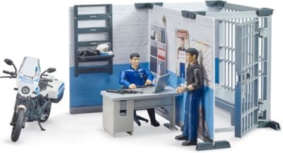 Bruder bworld Set Polizeistation mit Polizeimotorrad bworld установил полицейский участок с полицейским мотоциклом