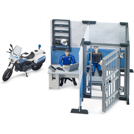 Bruder bworld Set Polizeistation mit Polizeimotorrad bworld установил полицейский участок с полицейским мотоциклом