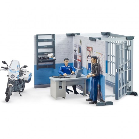Bruder bworld Set Polizeistation mit Polizeimotorrad bworld установил полицейский участок с полицейским мотоциклом