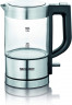 Severin Severin Wasserkocher SEVERIN Mini Glas Wasserkocher 0,5L, Edelstahl-geburstet, max. 1100 W, schwarz, WK 3499 Чайник Severin Стеклянный мини-чайник SEVERIN 0,5 л, матовая нержавеющая сталь, макс. 1100 Вт, черный, WK 3499