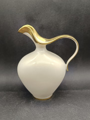 Ваза-кувшин винтажная средняя Royal KM Bavaria с золотой окантовкой, фарфор, 20 х 16 см, Германия, 1960-70гг.