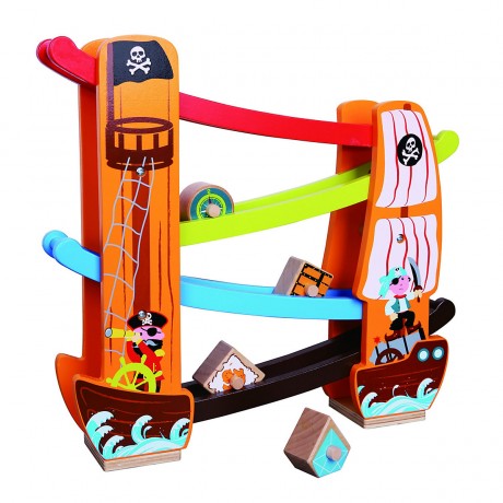 Lelin Holzspielzeug Kugelbahn \/ Rollbahn Pirat Деревянная игрушка шариковая дорожка / роликовая дорожка пират