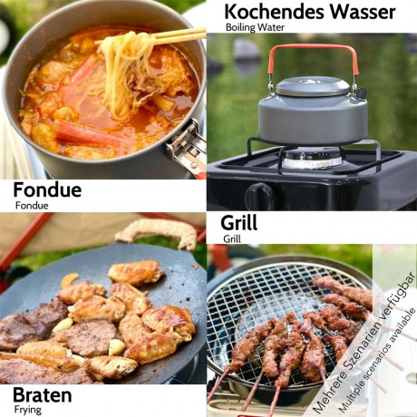 Melko Melko Gaskocher Gaskocher Campingkocher 4 flammig Gasherdplatte Camping Kochfeld, (1-St), Flamme stufenlos regulierbar durch Drehknopf Газовая плита Melko, газовая плита, походная плита, 4 пламени, газовая плита, походная плита, (1 шт.), пламя плав