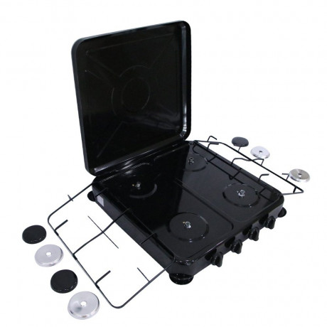 Melko Melko Gaskocher Gaskocher Campingkocher 4 flammig Gasherdplatte Camping Kochfeld, (1-St), Flamme stufenlos regulierbar durch Drehknopf Газовая плита Melko, газовая плита, походная плита, 4 пламени, газовая плита, походная плита, (1 шт.), пламя плав