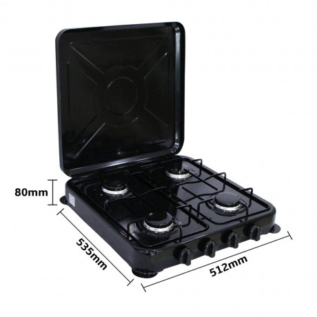 Melko Melko Gaskocher Gaskocher Campingkocher 4 flammig Gasherdplatte Camping Kochfeld, (1-St), Flamme stufenlos regulierbar durch Drehknopf Газовая плита Melko, газовая плита, походная плита, 4 пламени, газовая плита, походная плита, (1 шт.), пламя плав